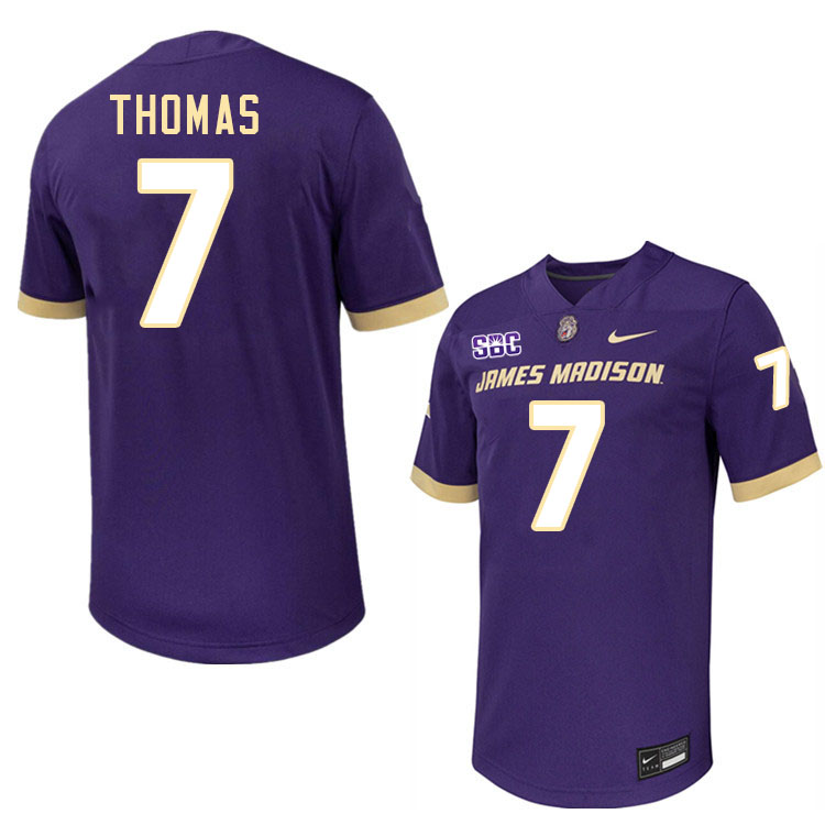 #7 Jacob Thomas JMU Jersey,James Madison Dukes Football Jerseys Stitched-Purple